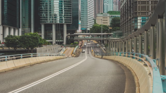 Lapso-de-tiempo-de-atasco-de-tráfico-de-la-calle-en-Hong-Kong