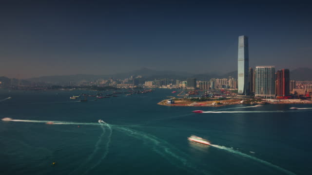 sonnigen-Tag-berühmte-Gebäude-4-k-Zeitraffer-von-Hong-Kong-city