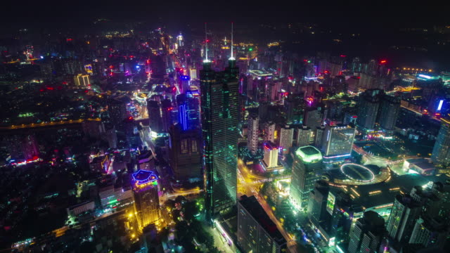 China-Nacht-Licht-Shenzhen-Stadt-hohe-Ansicht-Panorama-4k-Zeitraffer