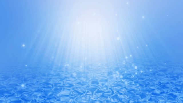 Cool-blue-underwater-wave-background-with-sun-rays-beam,-UHD-4k.