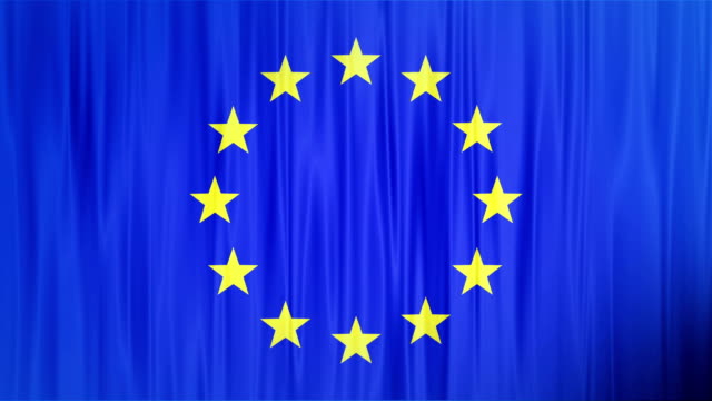 Winken-bunte-Fahne-der-Europäischen-Union-Animation-Hintergrund.-UHD-4k.