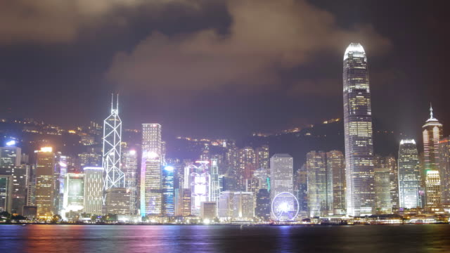 Skyline-de-la-ciudad-de-Hong-Kong,-ve-desde-el-puerto-de-Victoria