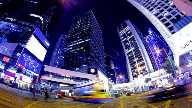 Zentrale.-Hong-Kong-City-Nacht-Zeitraffer.-4K-Wide-Shot.