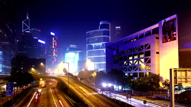 Hong-Kong-City-Nacht-Zeitraffer