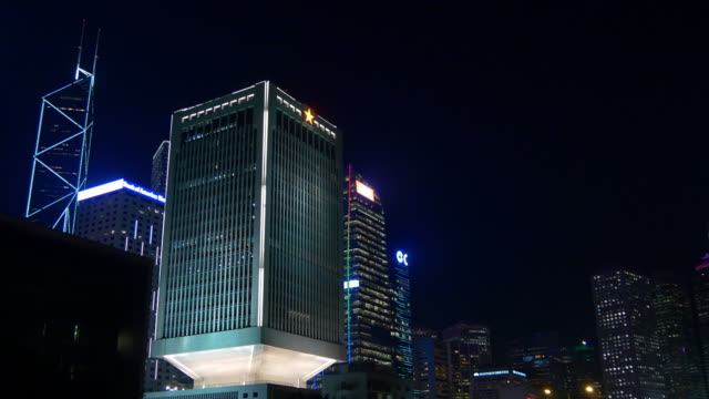 noche-tiempo-Hong-Kong-Bahía-edificios-panorama-4k-china
