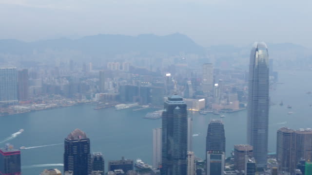 China-Tag-leichte-Hong-Kong-Stadtbild-berühmten-Aussichtspunkt-Bucht-Panorama-4k