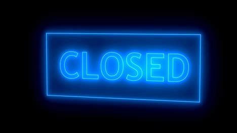 Closed-neon-sign.-3d-rendering