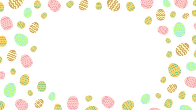 Ostereier-Muster-Pop-up-mit-Zentrum-Kopie-Raum-Animation-4K-auf-weißem-Hintergrund
