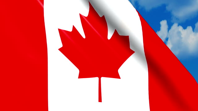 Canadiense-bandera-ondeando-en-el-viento