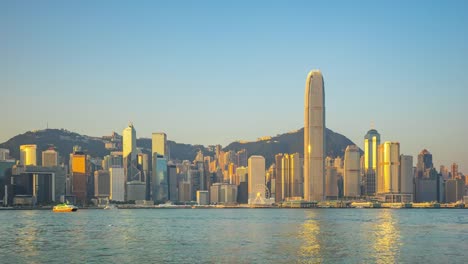 Zeitraffer-Video-von-morgen-in-Hong-Kong-Skyline-der-Stadt-Zeitraffer-4K