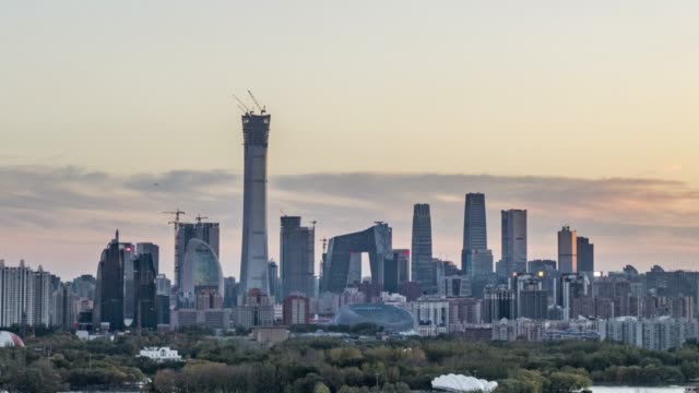 Beijing-Cbd-Sonnenuntergang-Zeitraffer