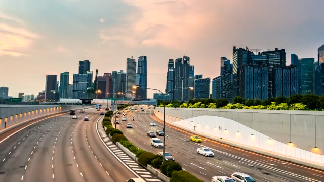 4K.Time-lapse-traffic-on-the-road-at-Singapore-city