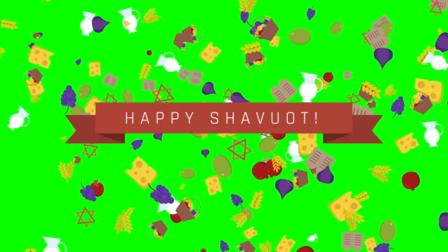 Fondo-de-animación-Shavuot-fiesta-diseño-plano-con-símbolos-tradicionales-y-texto-en-inglés