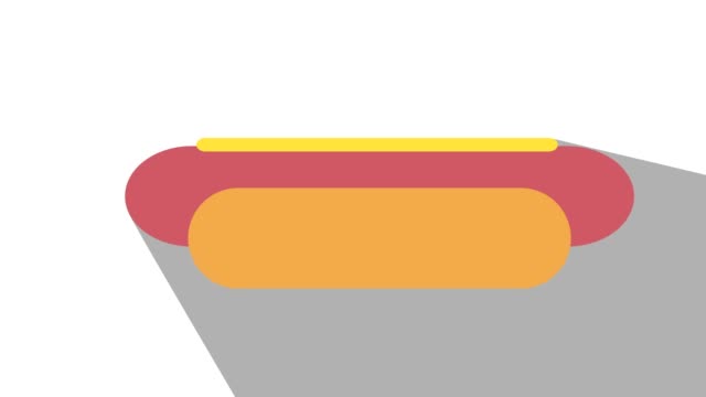 Hot-dog-fast-food-concept,-on-off-animation-long-shadow