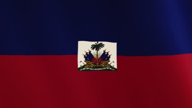 Animación-que-agita-la-bandera-de-Haití.-Pantalla-completa.-Símbolo-del-país