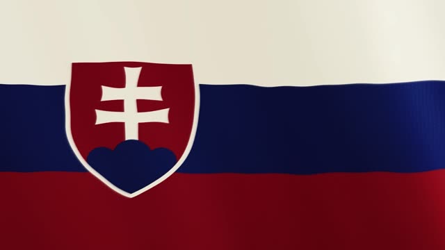 Animación-que-agita-la-bandera-de-Eslovaquia.-Pantalla-completa.-Símbolo-del-país