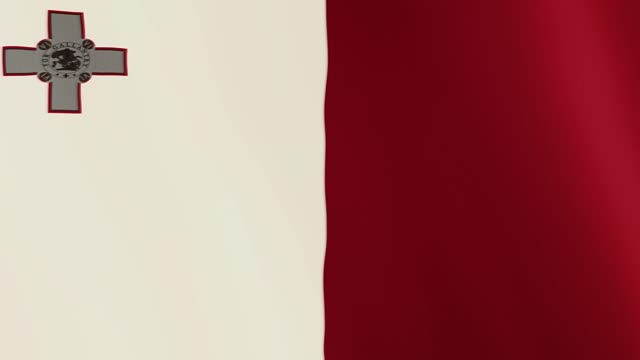 Animación-que-agita-la-bandera-de-Malta.-Pantalla-completa.-Símbolo-del-país