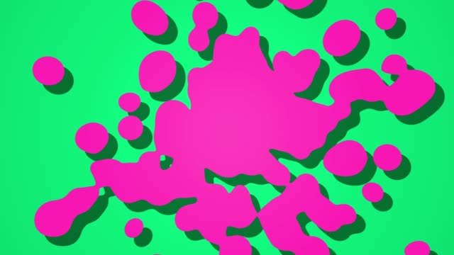pintura-abstracta-Gore-estilo-blobs-cartoon-motion-fondo-verde-y-rosa