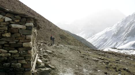 Darmasala-campamento-en-Larke-Pass,-4500m-de-altitud.-Circuito-de-Manaslu-trek.