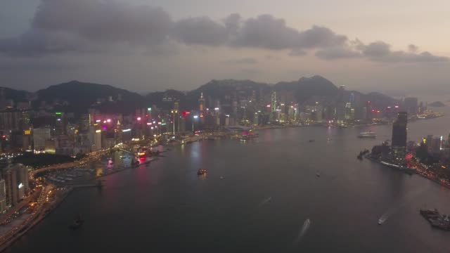 Aerial-view-footage-of-Kowloon-District-in-Hong-Kong