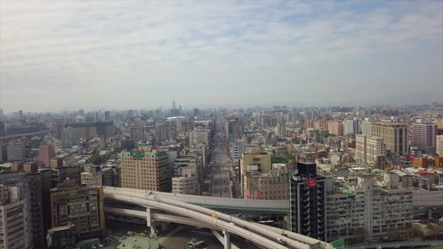 Taiwan-Taipei-Stadtbild-Tag-Zeit-Verkehr-Straße-Kreuzung-aerial-Panorama-4k