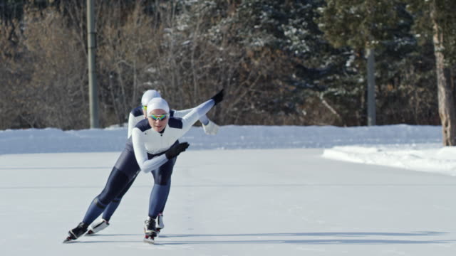 Female-Athletes-Practicing-Winter-Sports