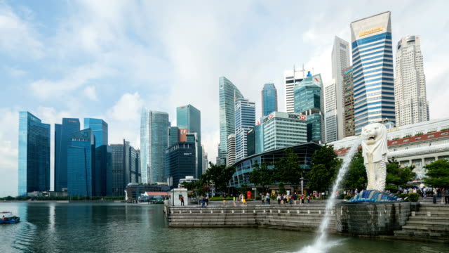 Lapso-de-tiempo-de-4K:-Distrito-central-de-negocios-de-Singapur