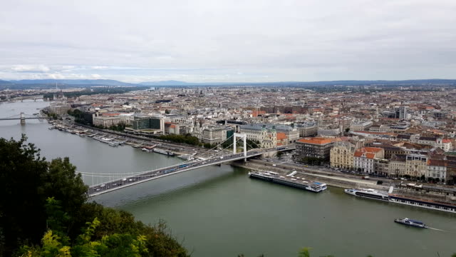 Luftaufnahme-von-Budapest-Skyline-und-Elisabethbrücke.