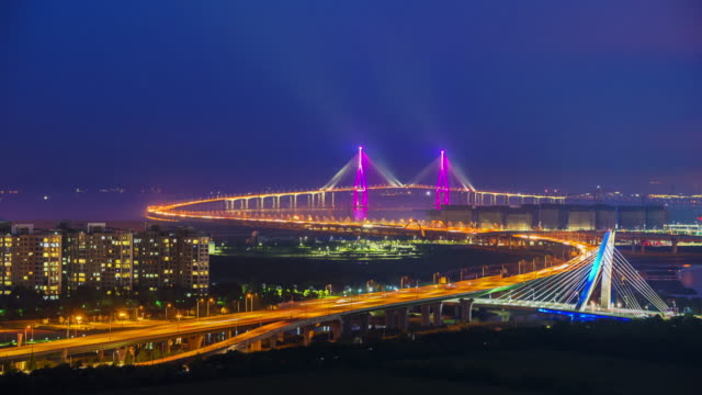 Zeitraffer-von-Incheon-Brücke-in-Südkorea