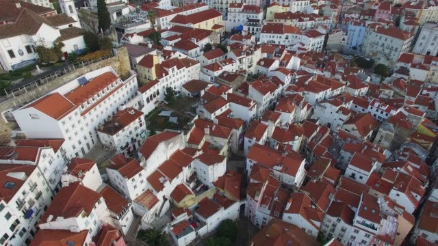 Aerial-View-of-Alfama,-Lisbon,-Portugal