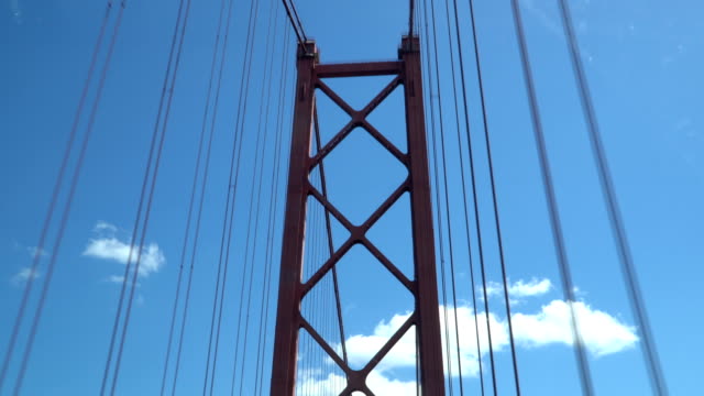 Montar-el-puente-25-de-abril-de-Lisboa-en-el-día-hermoso-de-verano