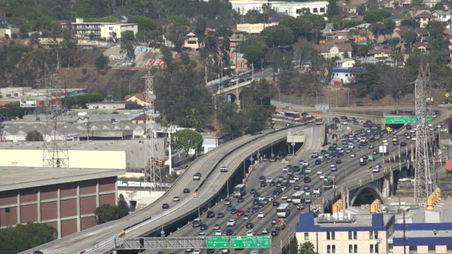 Aerial-view-of-a-Los-Angeles-Freeway