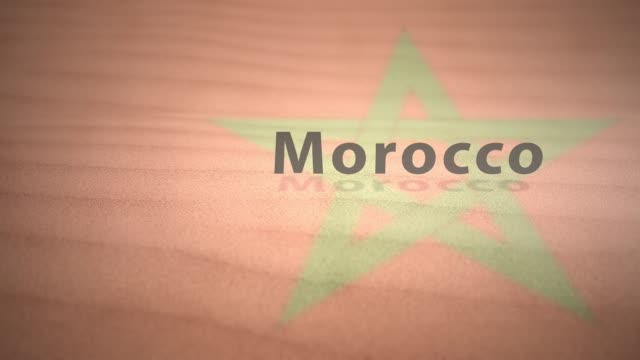Afrikanische-Motion-Graphics-Ländernamen-in-Sand-Serie---Marokko