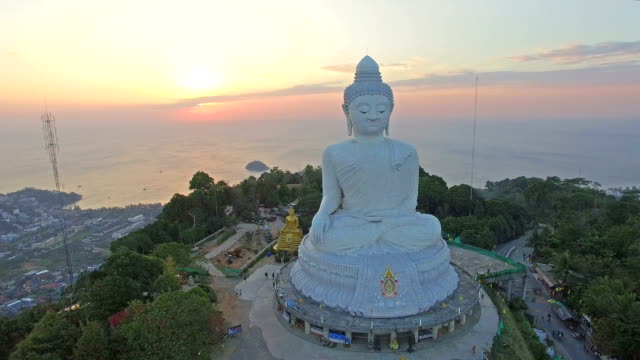 aerial-view-sunset-at-Phuket-big-Buddha-Thailand
