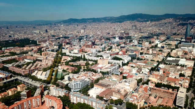 Aerial-view-of-cityscape-of-Barcelona