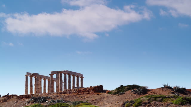 Templo-griego-de-Poseidón,-cabo-Sounio
