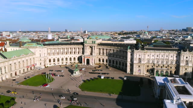 Heldenplatz-de-Viena-Hofburg-aérea-Biblioteca-Nacional-Austriaca