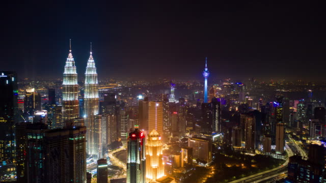 Nacht-Beleuchtung-Kuala-Lumpur-Antenne-nach-unten-Ansicht-Timelapse-4k-malaysia