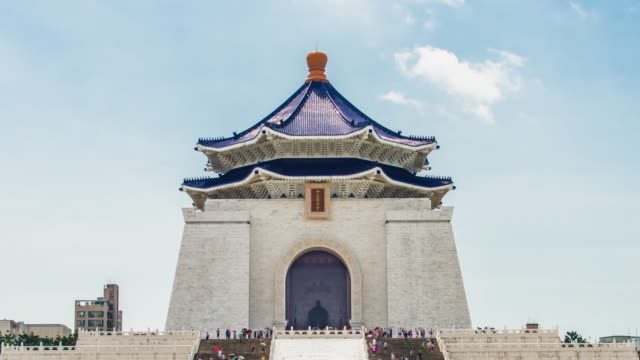Time-lapse-de-Chiang-Kai-shek-Memorial-Hall,-Taiwán