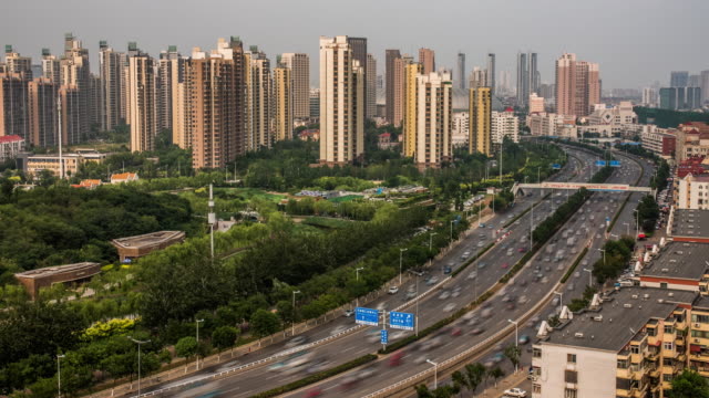 Lapso-de-tiempo-de-la-autopista-en-China