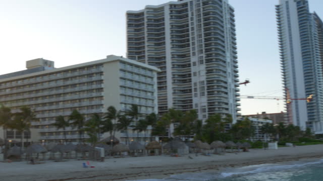 Estados-Unidos-Miami-Hollywood-soleado-Islas-Playa-muelle-puesta-de-sol-panorama-4-k,-la-Florida