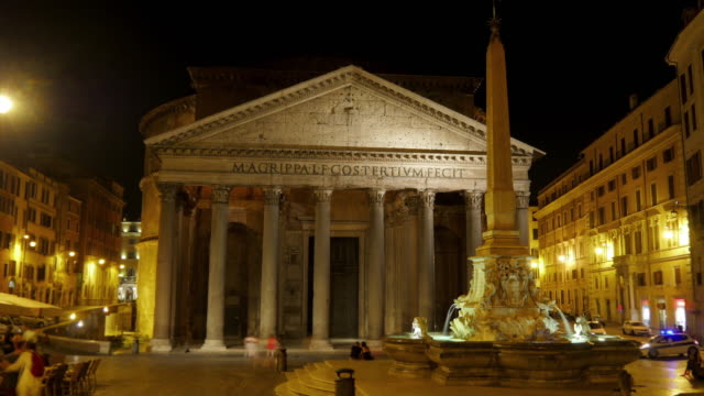 Pantheon-bei-Nacht,-Rom,-Italien