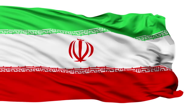 Isolierte-Wehende-Nationalflagge-von-Iran