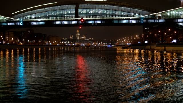 View-from-the-deck-of-the-ship,-which-floats-on-the-River,-along-the-waterfront-decorated-for-the-holiday.
