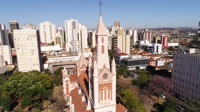 Aerial-View-of-Ribeirao-Preto-city,-Sao-Paulo,-Brazil