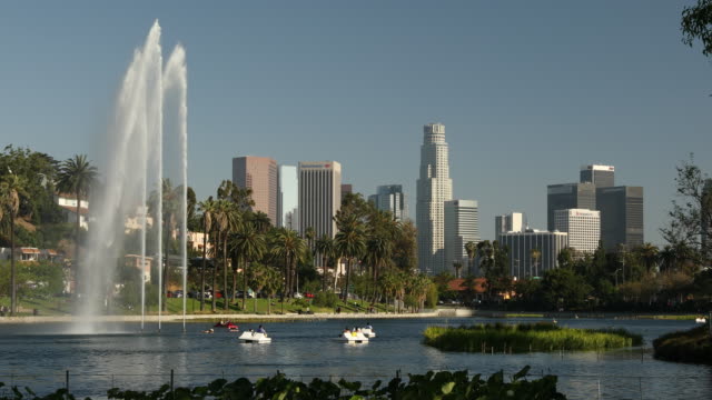 Die-Innenstadt-von-Skyline-von-Los-Angeles-in-Kalifornien,-USA
