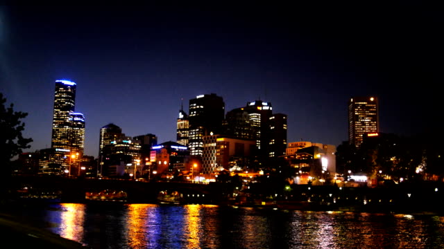 Melbourne-Nacht-Skyline-Pfanne