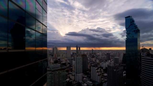 Bangkok-Thailand-Stadt-Skyline-Sonnenuntergang-timelapse