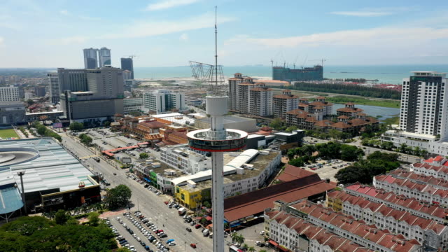 Luftaufnahme-von-Malacca-Stadtbild-mit-Taming-Sari-Turm-tagsüber