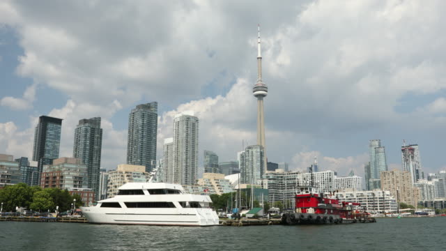 Centro-de-la-ciudad-vista-del-skyline-de-Toronto,-Ontario,-Canadá